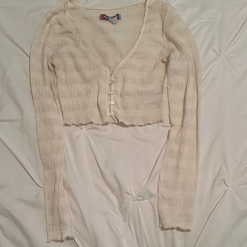 Urban Outfitters Cream Striped Crop Top